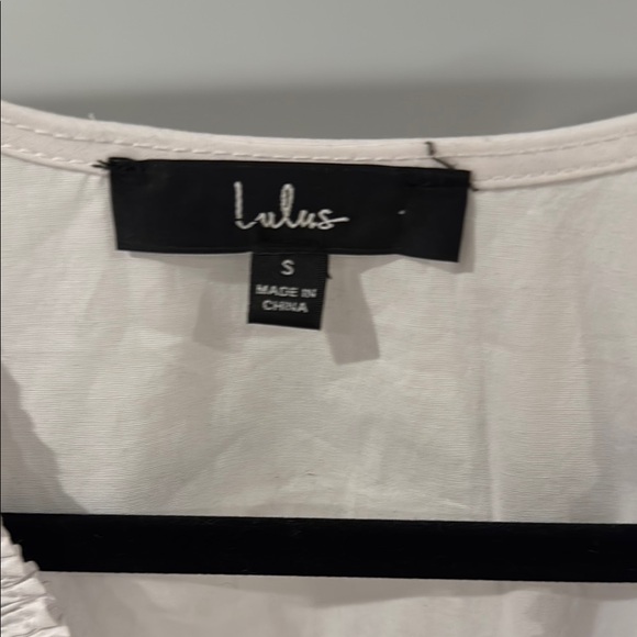 Lulu's White Ruffle V-Neck Top - Picture 2 of 3